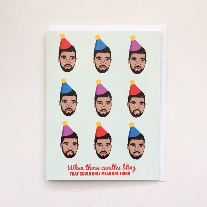 Papermain - Wholesale Birthday Card - Drake Birthday Card - Drake Hotline Bling card, Champagne Papi Card, hip hop card2
