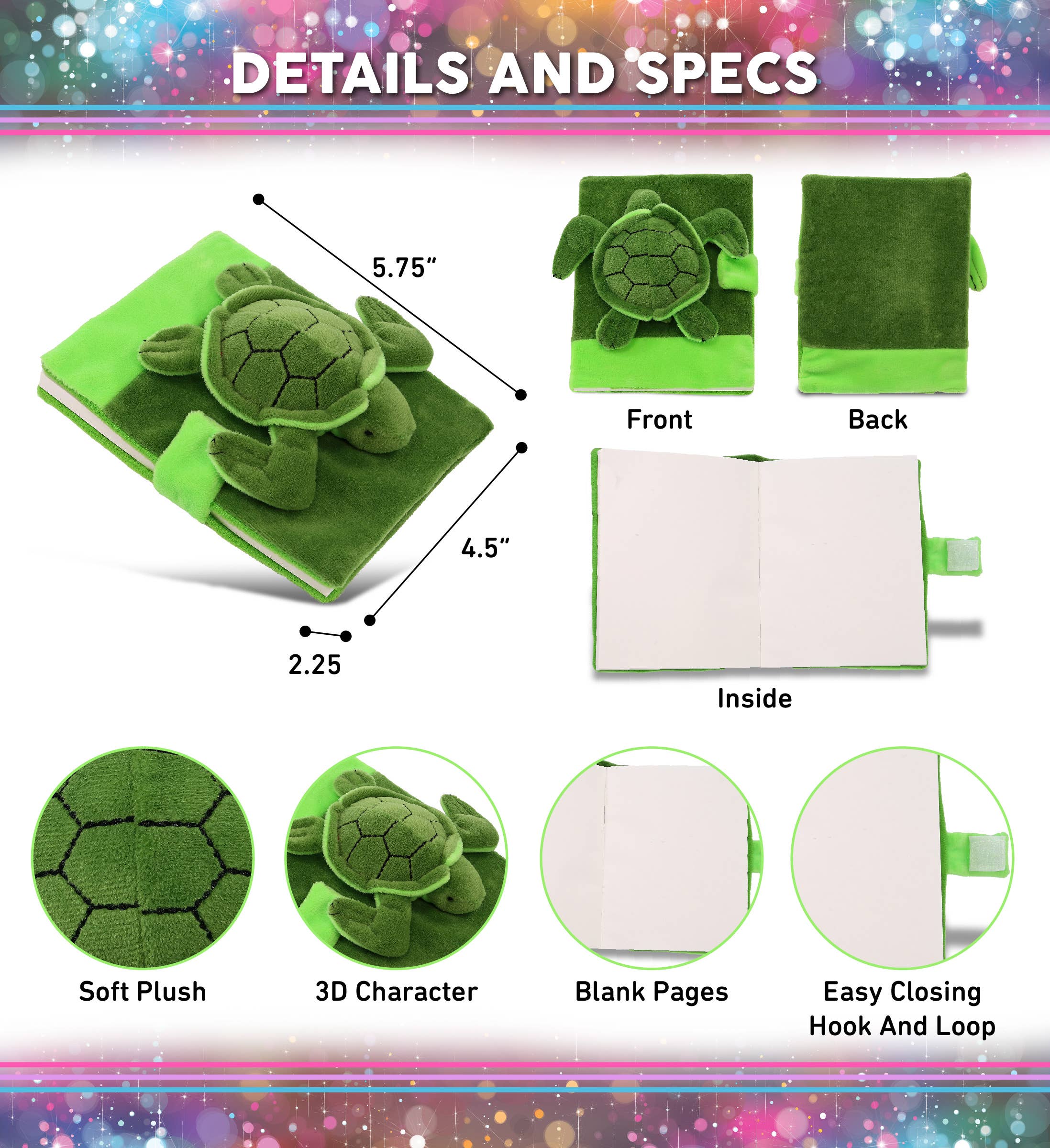 Cota Global - Wholesale Stuffed/Plush Toy - Kids & Baby - Plush Notebook - Sea Turtle1