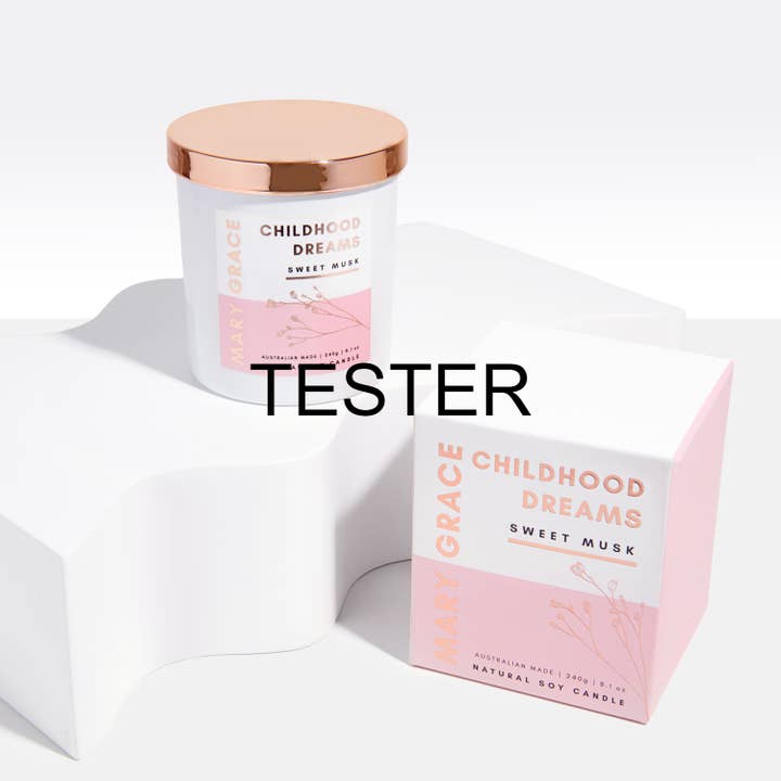 Sonhos de Infância - Vela em Frasco de Almíscar TESTER por atacado de Mary Grace