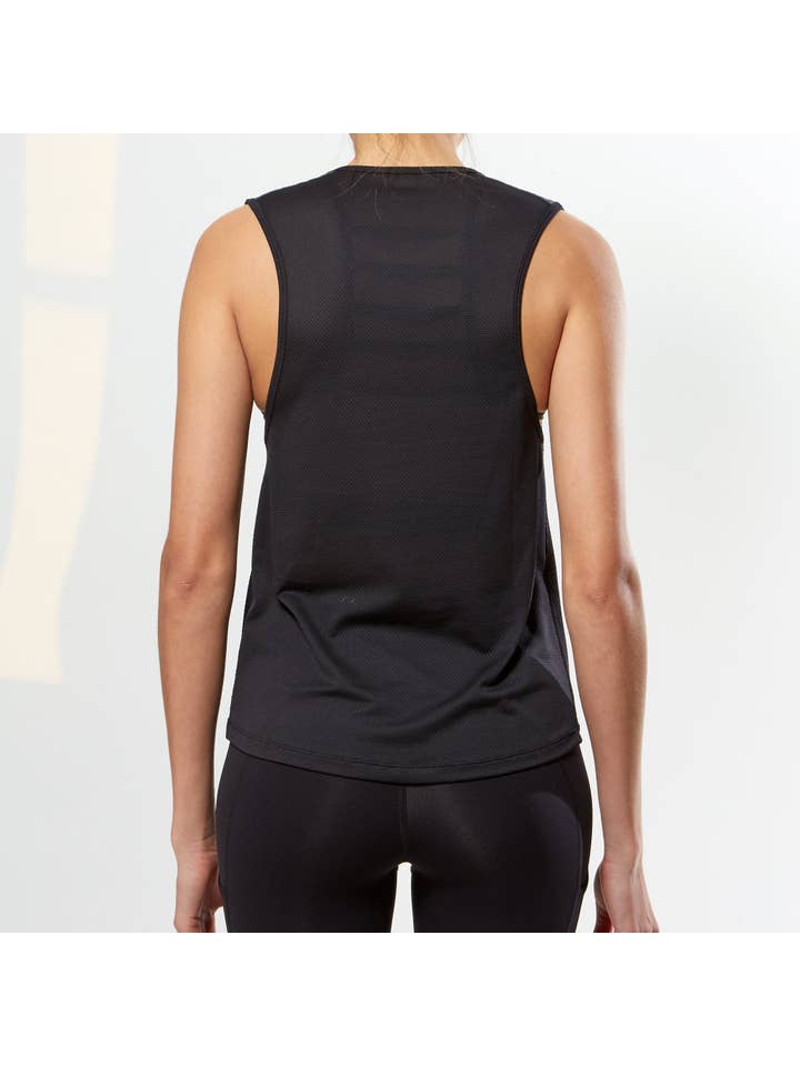 Boom Boom Athletica – wholesale Athletic top – Women′s – Muscle Tank - Black with Rose/White/Grey1