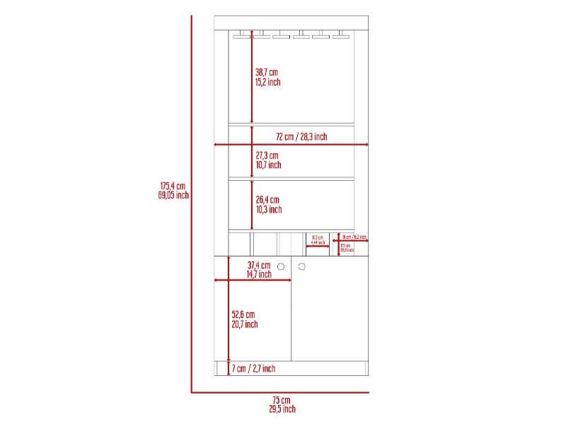 TUHOME FURNITURE - Wholesale Cabinet - Montenegro Bar Cabinet, Double Door Cabinet, Five Cubbies12