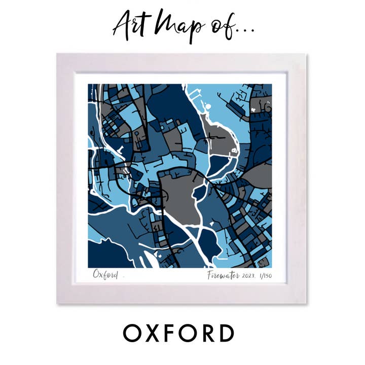 OXFORD UK ART MAP - HAND-DRAWN & LIMITED EDITION for wholesale by Firewater Gallery