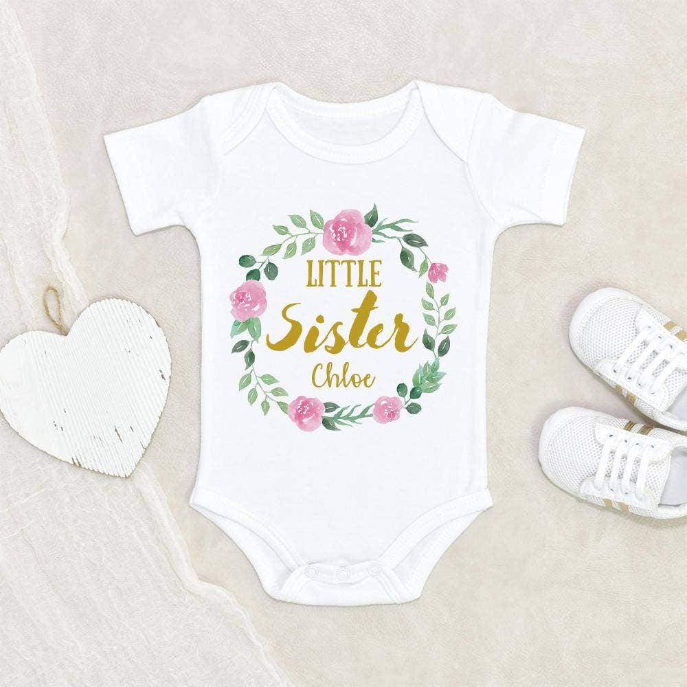 Little Sister Unicorn Bodysuit Printed Baby Toddler Girls Pregnancy Reveal Gift