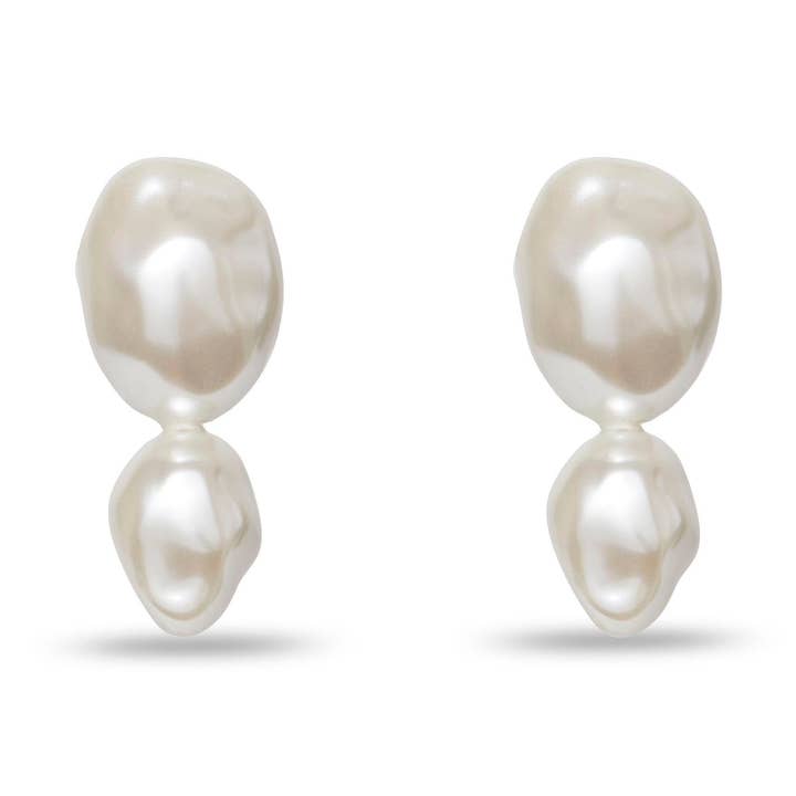PEARL ESTATE DOUBLE DROP EARRINGS for wholesale by Lele Sadoughi