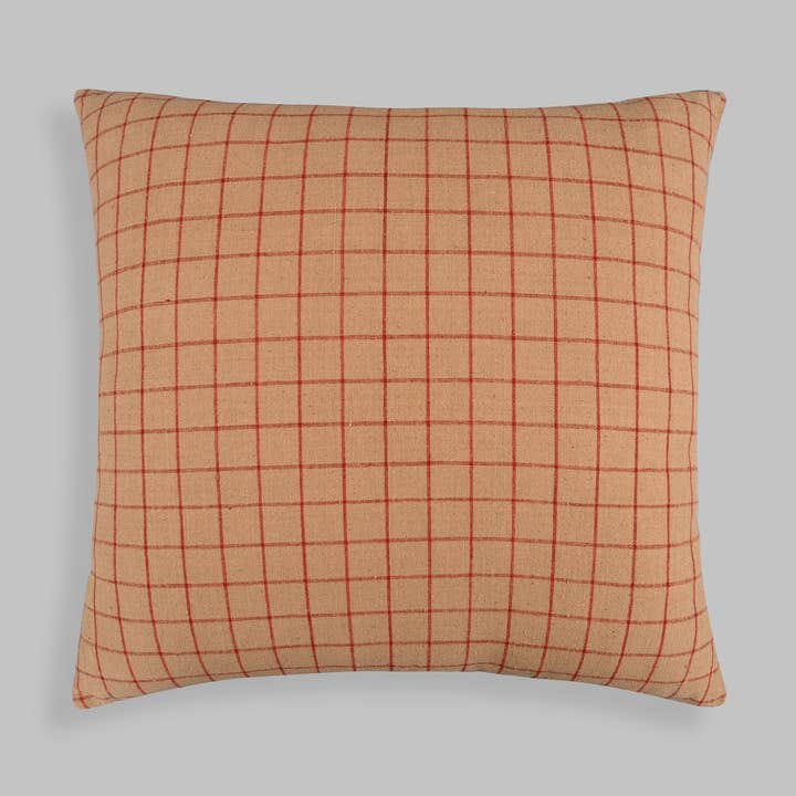 Griglia quadrata in cotone marrone da 20 pollici della collezione Utkaliya per la vendita all'ingrosso da parte di NAKI & SSAM INC.