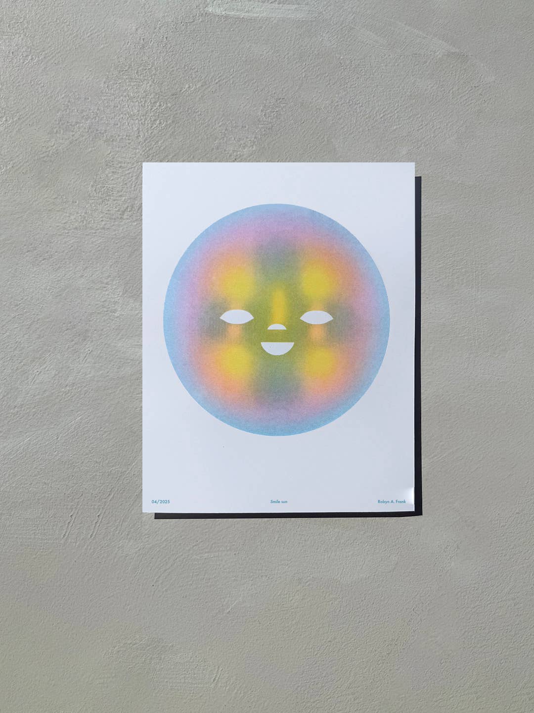 Robyn A. Frank Artworks - Wholesale Art Print - Smile sun risograph art print1