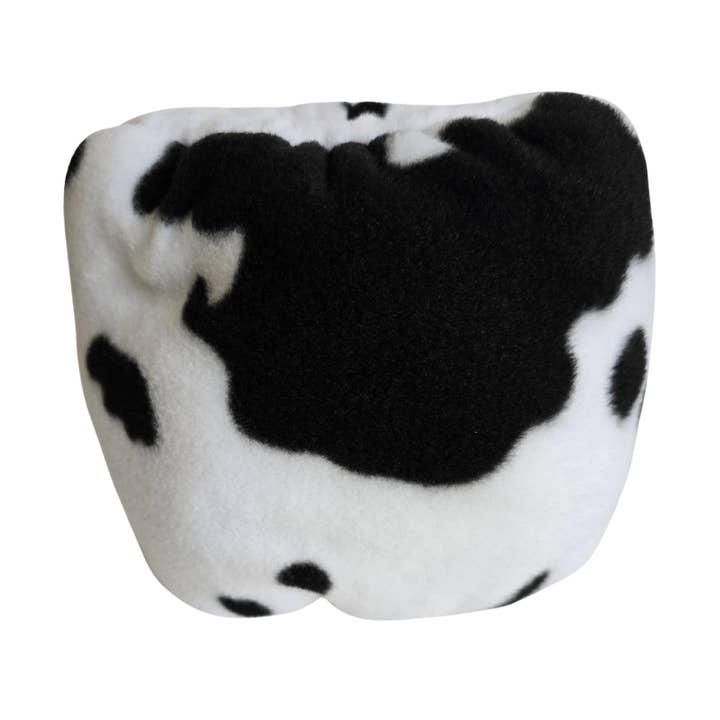 Cow print Hush Muff for wholesale by Soothe and Settle