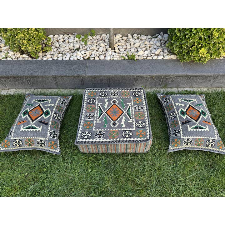 The Loom Wholesale - Wholesale Ottoman - Handmade Floor Seating - Kilim Patterned Ottoman Floor Sofa24