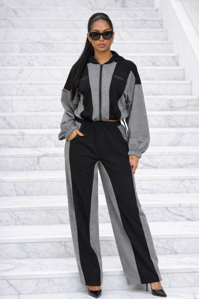 CAPSULLE - Venta al por mayor Conjuntos de top y pantalón (NO para estar en casa) - Mujer - CONJUNTO DE PANTALONES RECTOS A BLOQUES DE COLOR0