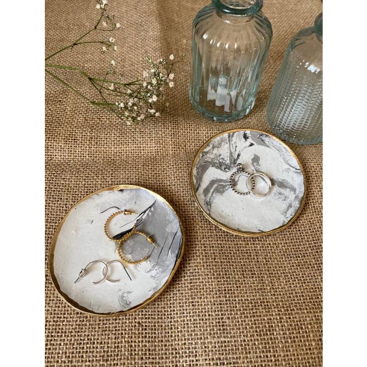 Amberleigh Home Crafts – Engroshandel Smykkeskål – Marmor effekt Trinket Dish | Ring parabol | Smykker fad med