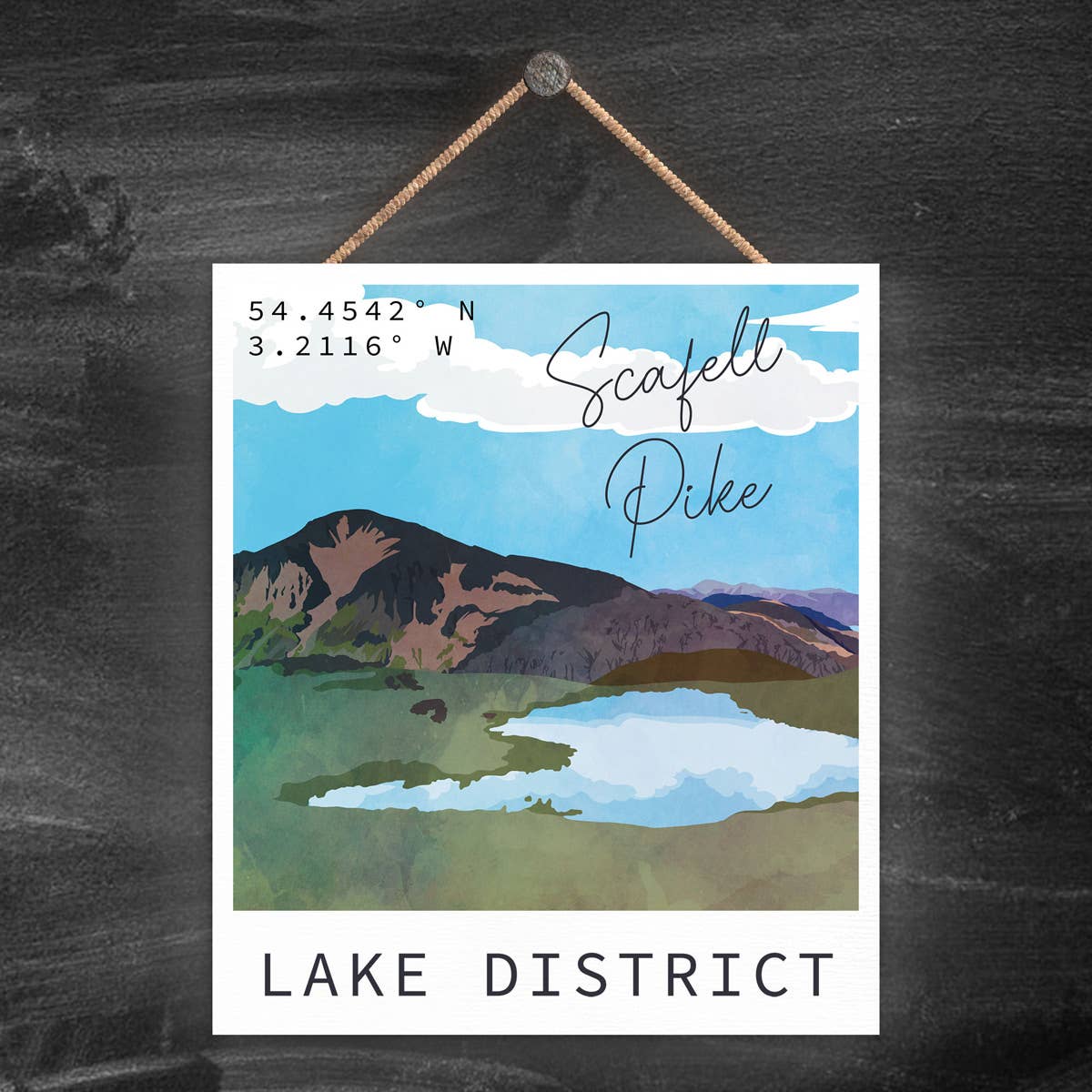 Vivid Squid Wholesale - Vendita all'ingrosso Stampa artistica - P6536 - Illustrazione di Scaffel Pike Mountain Il distretto dei laghi0