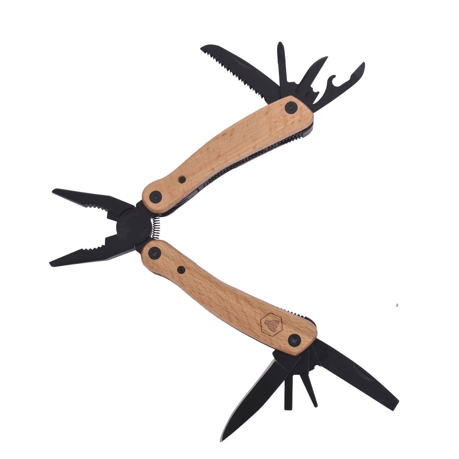 Laguiole – wholesale Handy tool – Laguiole Black Metal Multi-tool Pliers in Beech Wood0