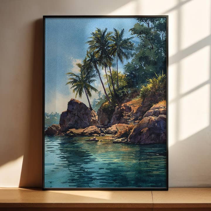 Îles Bissagos, Guinée-Bissau – Impression d'art aquarelle pour la vente par Premium Travel Art