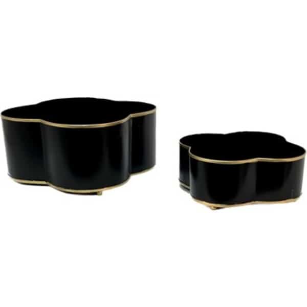 Iron Victorian Black Planter 12"x6, 9"x4" set /2 for wholesale by S.N.K. Home Decor