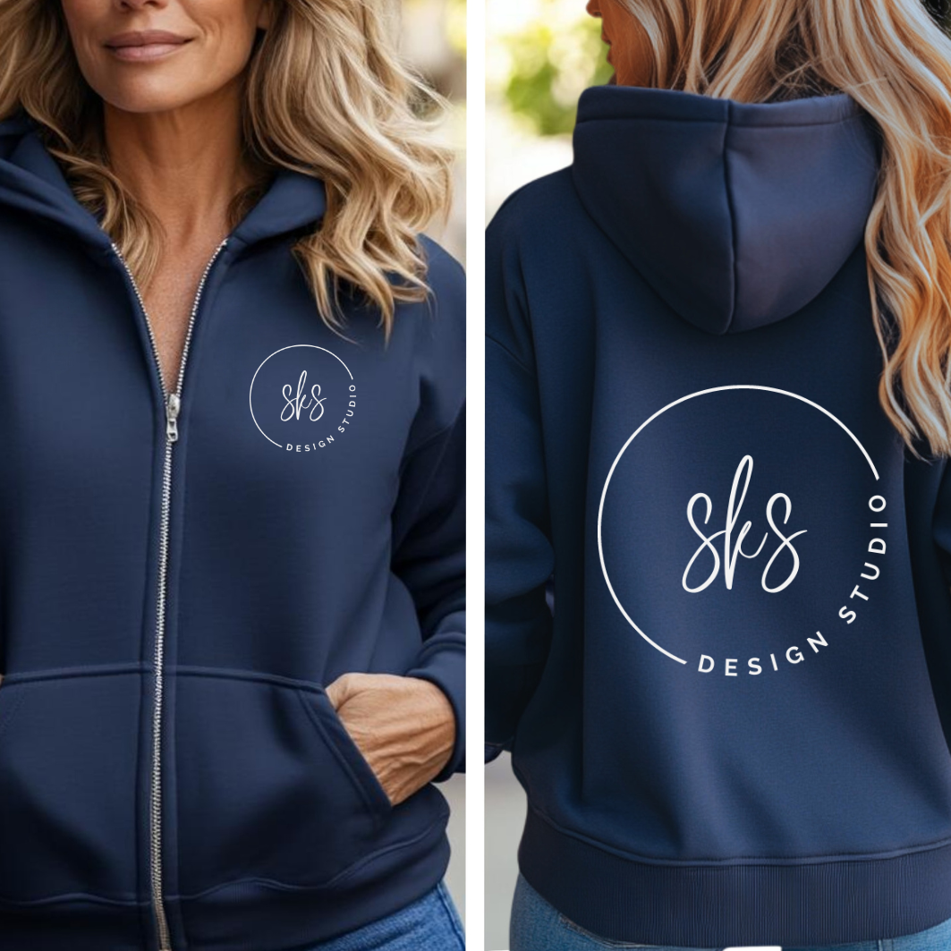 SKS Design Studio - Wholesale Hoodie - Women's - CUSTOM LOGO | Unisex Zip Up Hoodie [GILDAN]4