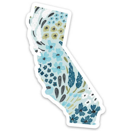 Elyse Breanne Design - Wholesale Sticker - California Floral State Sticker 3.25x2.5in4