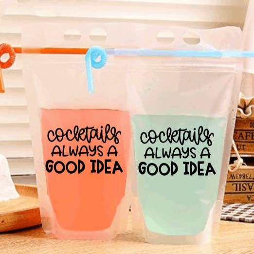 KimiJean Creations - Wholesale Drinkglas/beker - Drinkzakje voor volwassenen met rietje. Cocktails zijn altijd een goed idee1