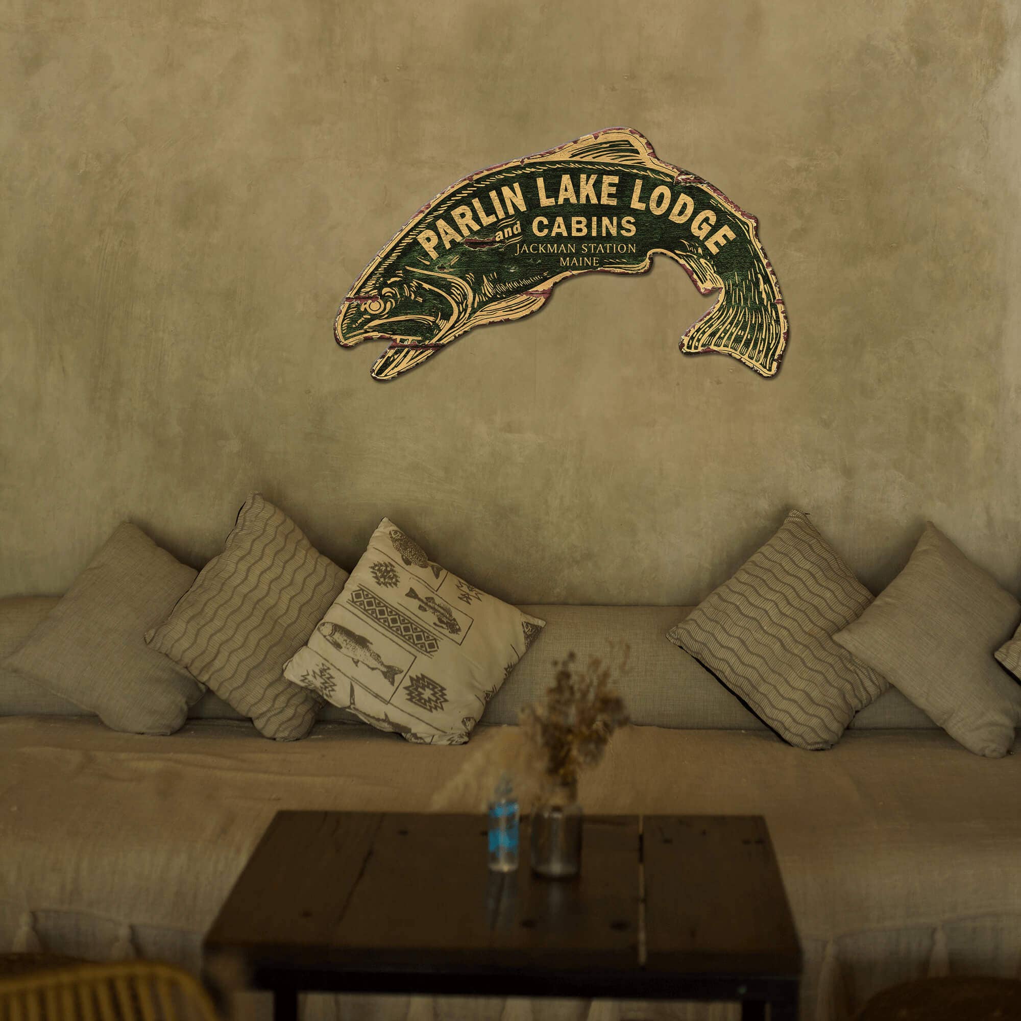 Old Wood Signs - Wholesale Bord/bordje - Rustieke Vissershut Bord - Houten Muurdecoratie1