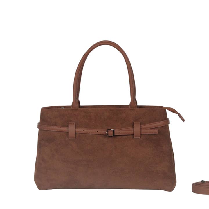 HAND BAG WITH SHOULDER STRAP. SUEDE. for wholesale by MIA LAROUGE