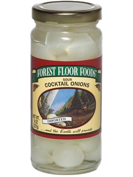 Sour Cocktail Onions- 8oz for wholesale by Forest Floor Foods