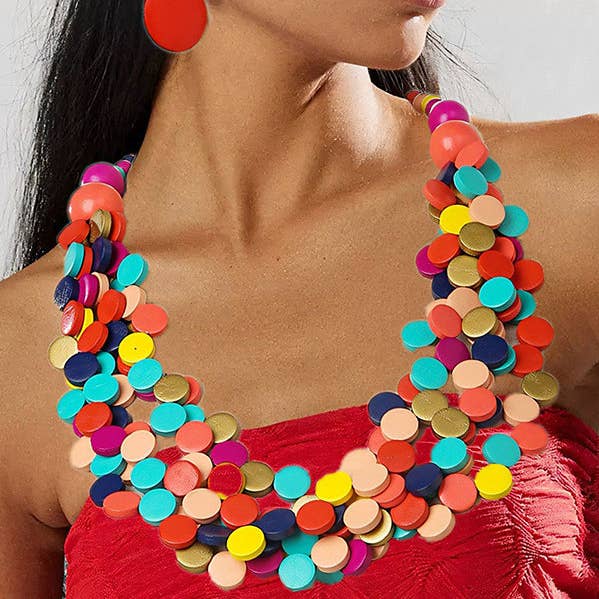 Rustic Charm Multi-Layer Wood Bead Necklace & Earring Set and other Purchase Wholesale bead set. Free Returns & Net 60 Terms on Faire trending on Faire.