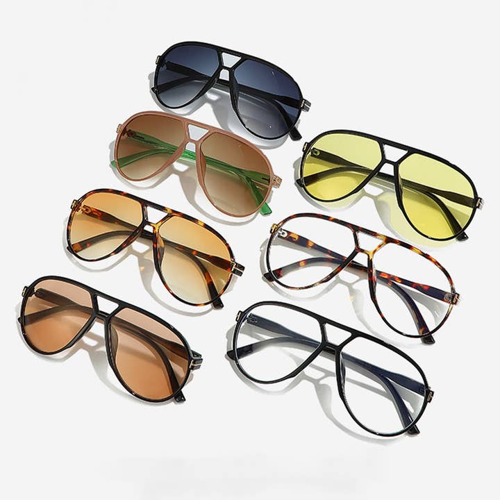 ACCITY - Wholesale Sunglasses - Women's - LETTER T DOUBLE BRIDGE LARGE FRAME SUNGLASSES_CWASG0533