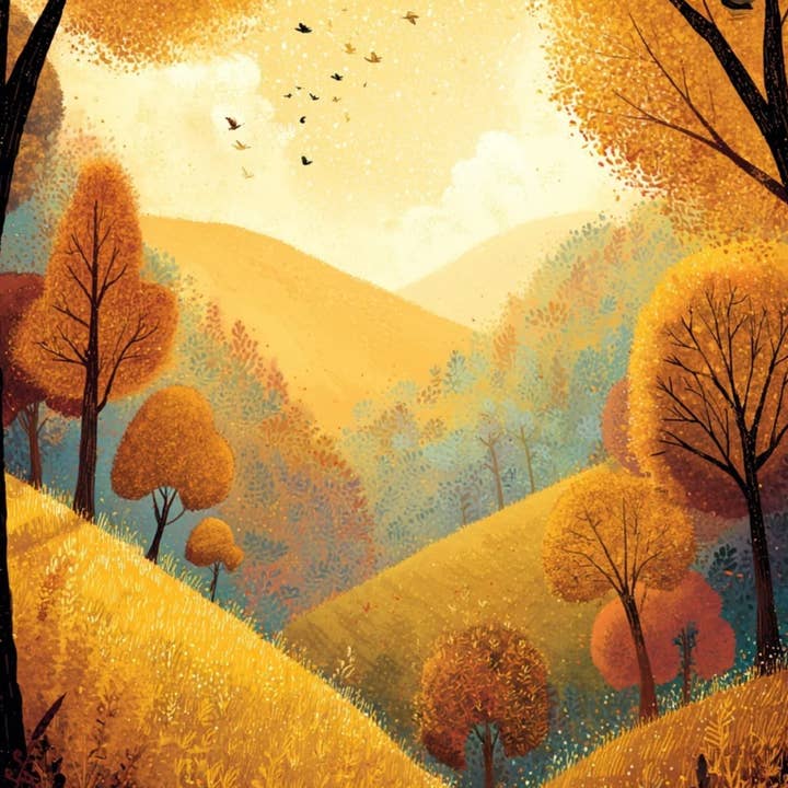 Fripperies - Wholesale Everyday Greeting Card - Golden Season: the Golden Path | Card Fripperies