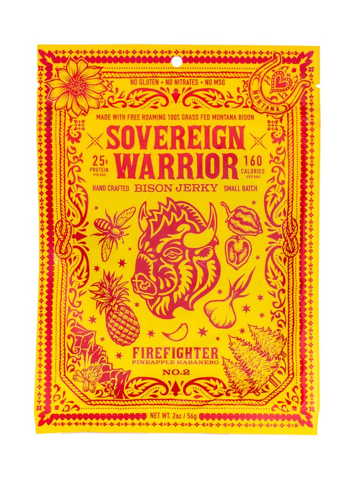 Firefighter - Pineapple Habanero Bison Jerky for wholesale by Sovereign Warrior Bison Jerky