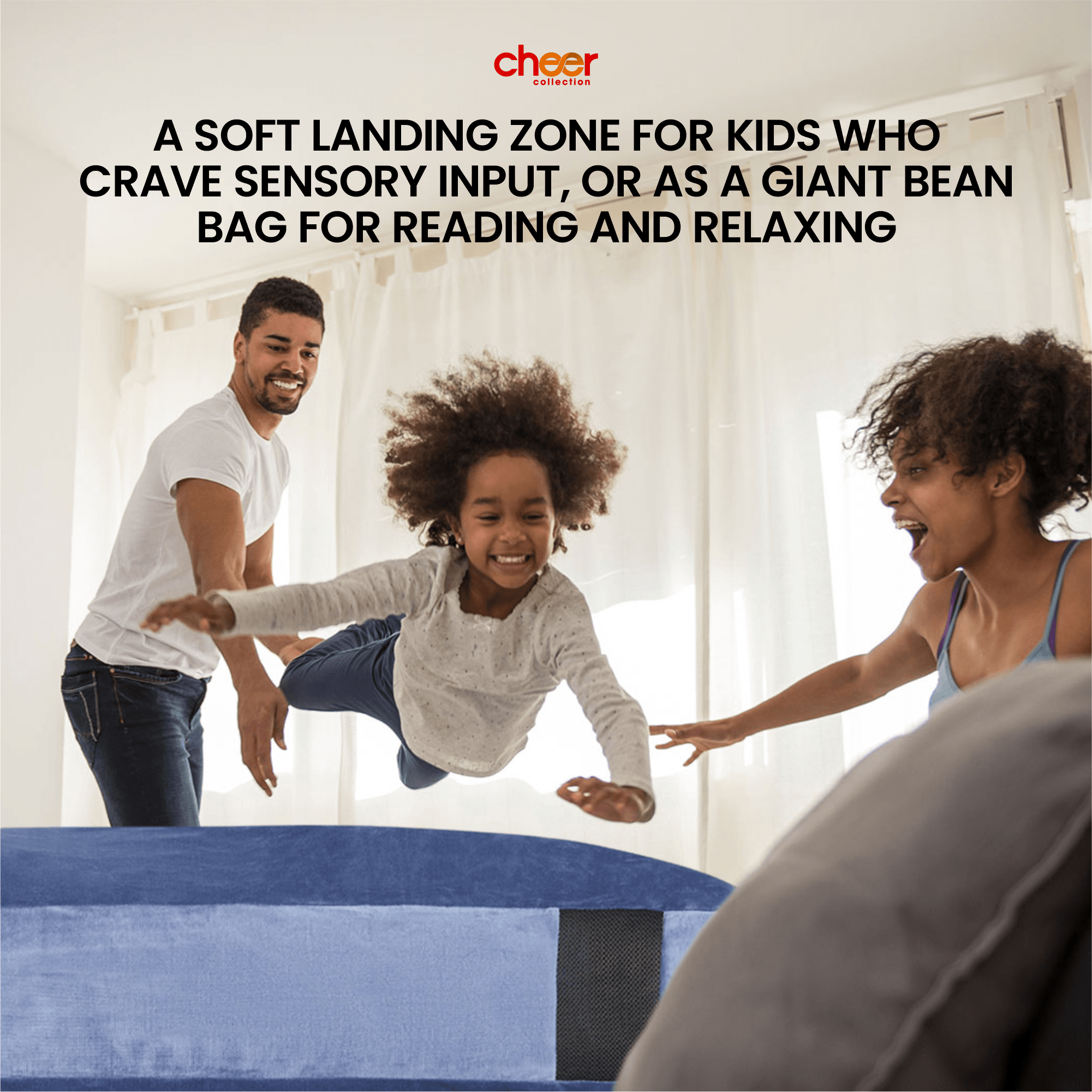 Cheer Collection - Wholesale Floor Pillow - Cheer Collection Sensory Crash Pad Filled with Foam Blocks, Soft Foam Mat for Kids and Adults with Washable Cover, Giant Bean Bag with Vent Holes6