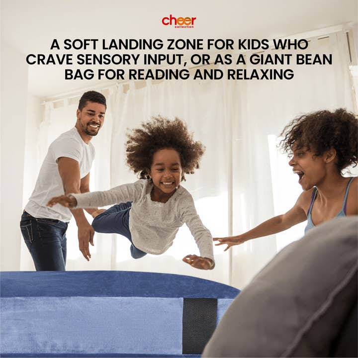 Cheer Collection - Wholesale Floor Pillow - Cheer Collection Sensory Crash Pad Filled with Foam Blocks, Soft Foam Mat for Kids and Adults with Washable Cover, Giant Bean Bag with Vent Holes6