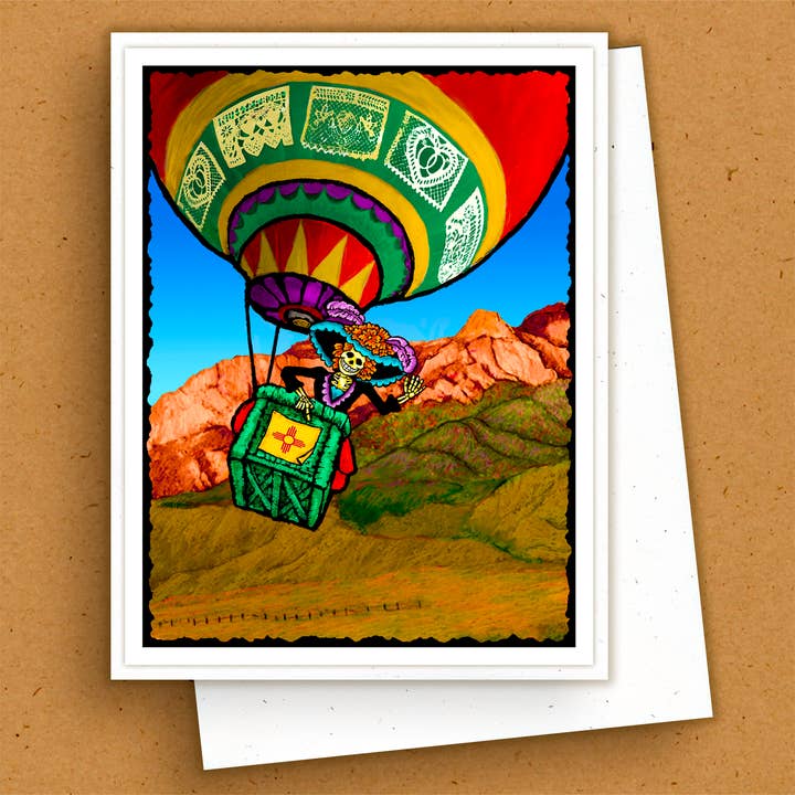 Handgjort gratulationskort - De dödas dag - Catarina ballong för wholesale av The Kaleidoscope Designs