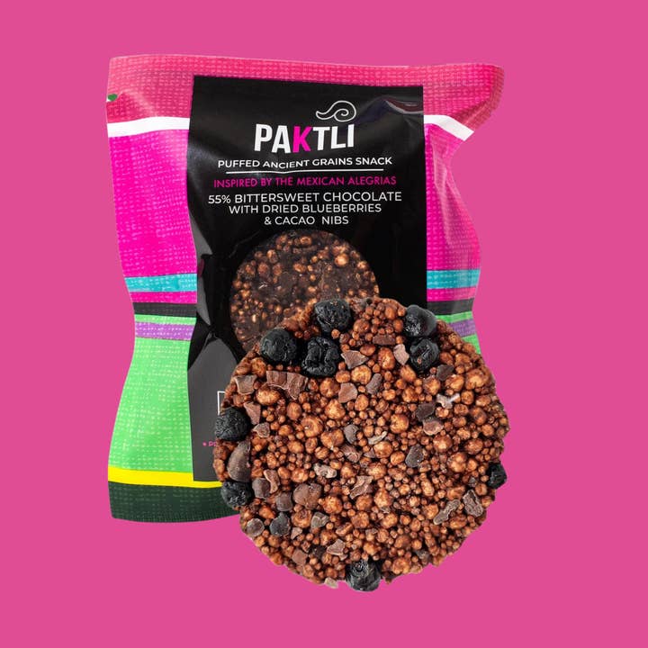 Paktli Foods - Wholesale Chocolate Covered Sweets - Mexican Alegrias - Dark Chocolate + Ancient Grains