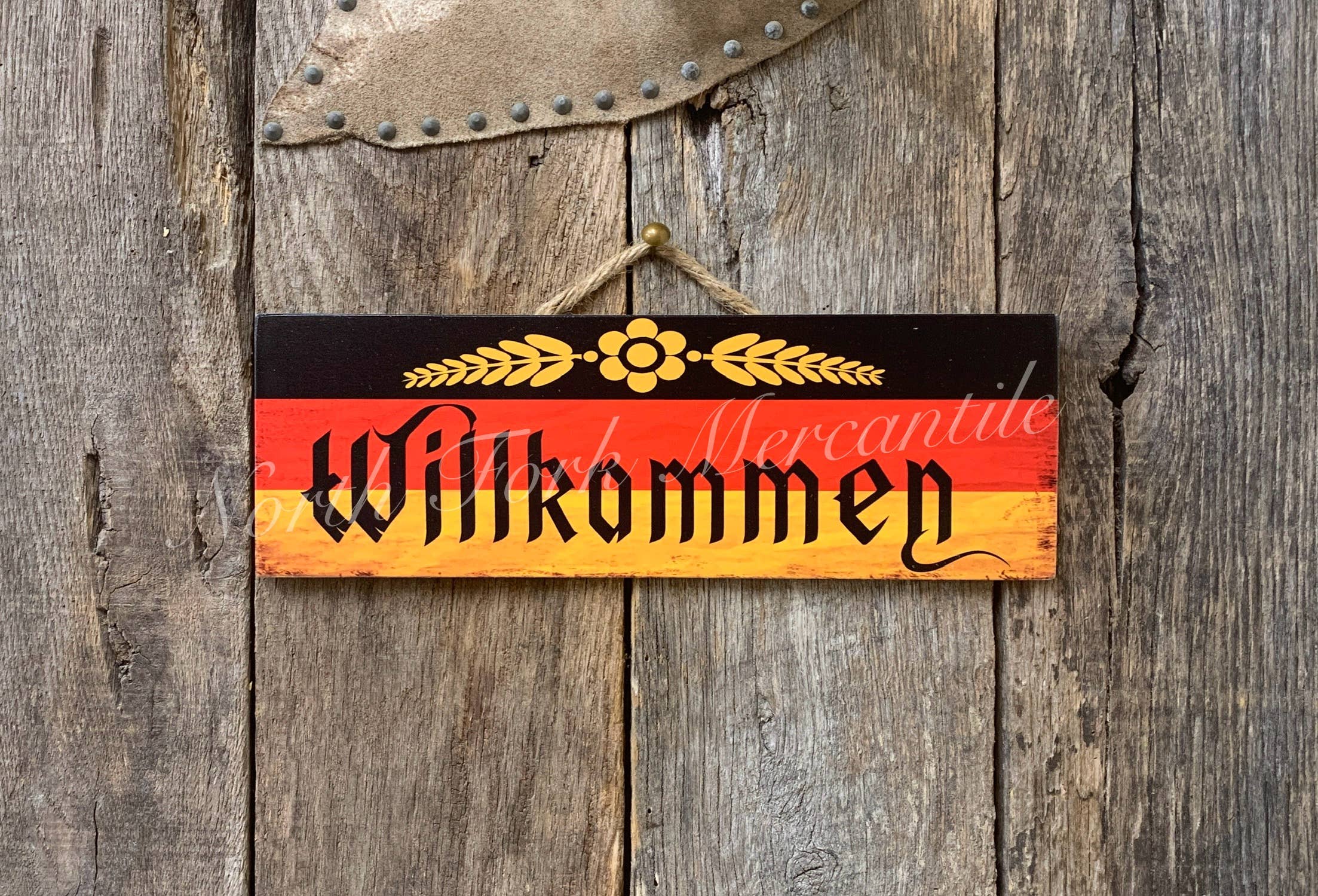 North Fork Mercantile - Wholesale Sign - Willkommen German Sign, Oktoberfest0