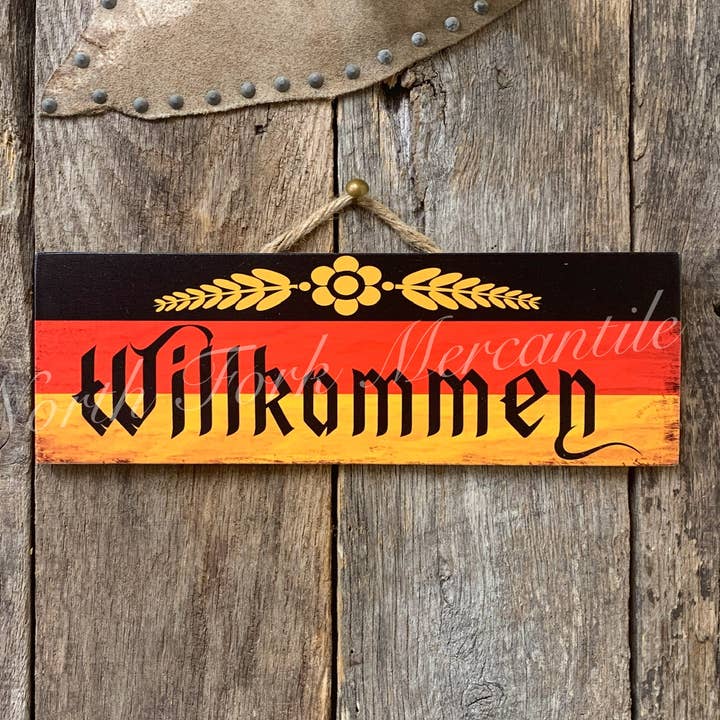 North Fork Mercantile - Wholesale Sign - Willkommen German Sign, Oktoberfest