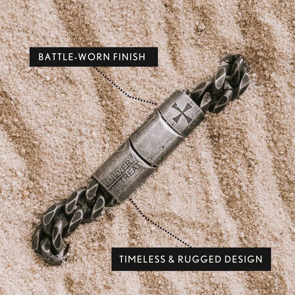 The Hero Company – wholesale Charm/dangle bracelet – The Hero Company- Knights Templar - Never Retreat Never Surrender Bracelet: Helps Pair Veterans With A Service Dog Or Shelter Dog -Faire7