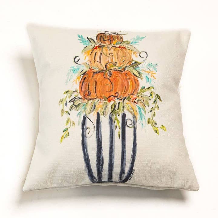Bridgett's Harvest Pumpkin Planter 1 Pillow for wholesale by LuckyBird Apparel and Home