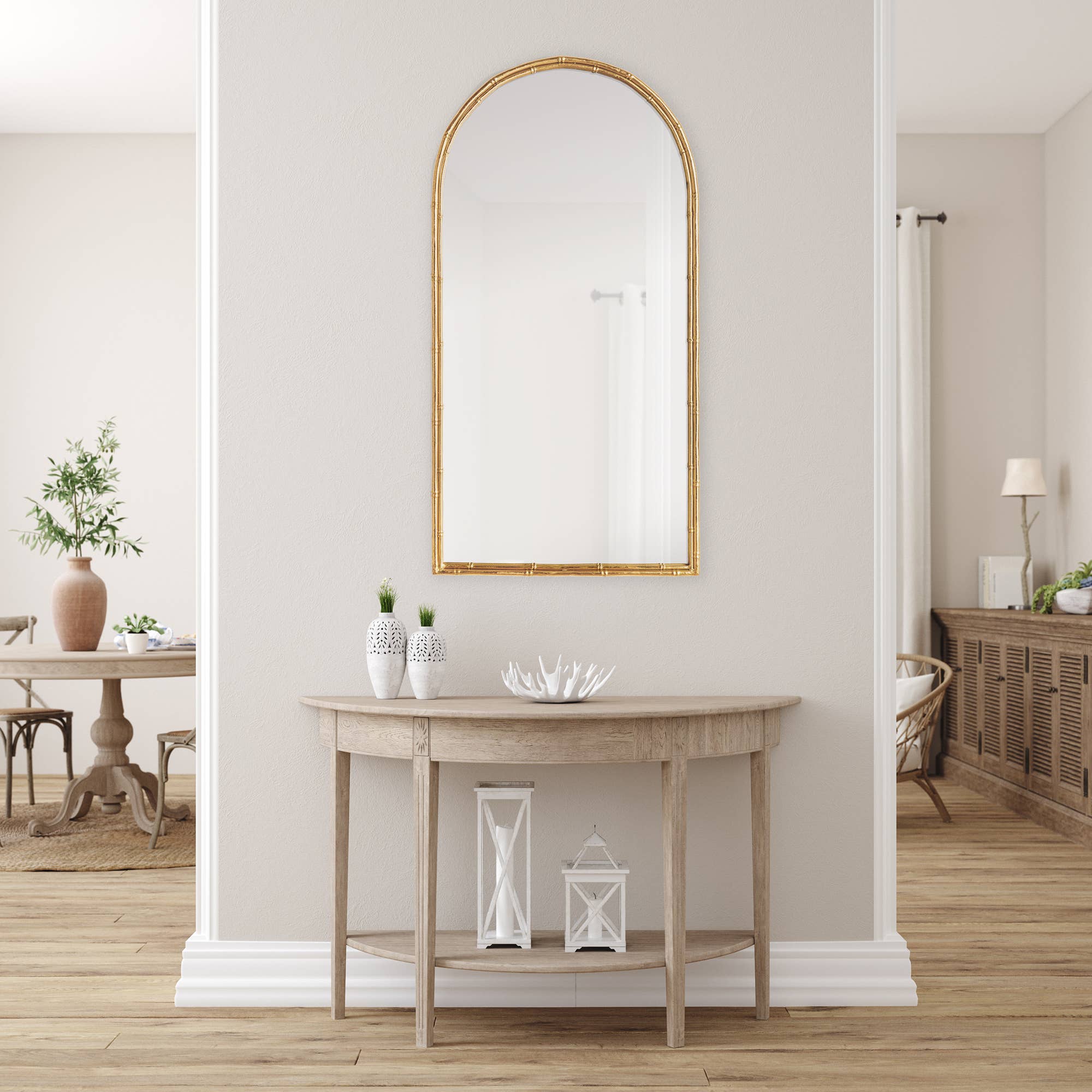 Daphne Arched Mirror, Gold for wholesale on Faire1