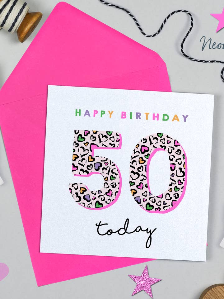 Leopard Love 50th Birthday for wholesale by Michelle Fiedler Design