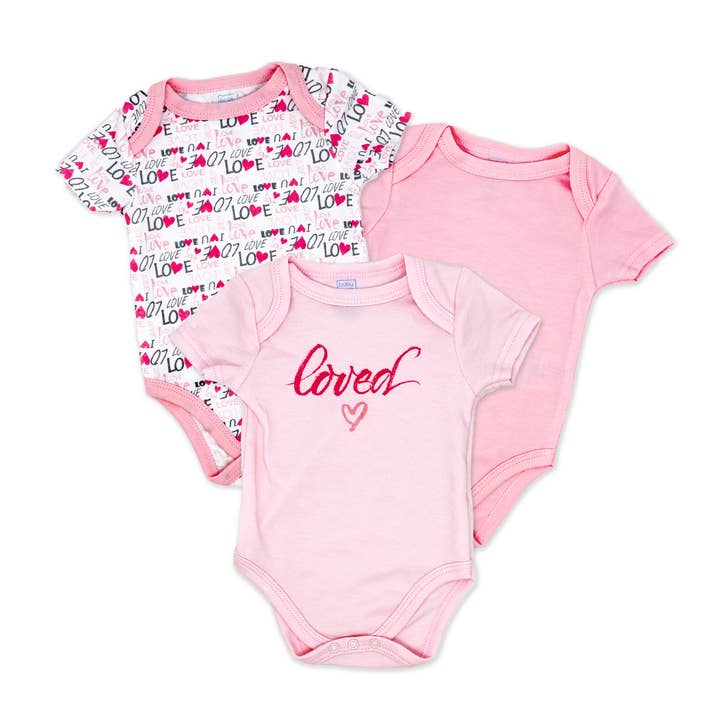 Girls 3-Pack Bodysuit-Loved for wholesale by Rose Textiles