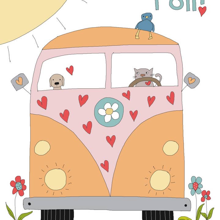 Let’s Roll! greeting card for wholesale by Elle Bee Art Studio