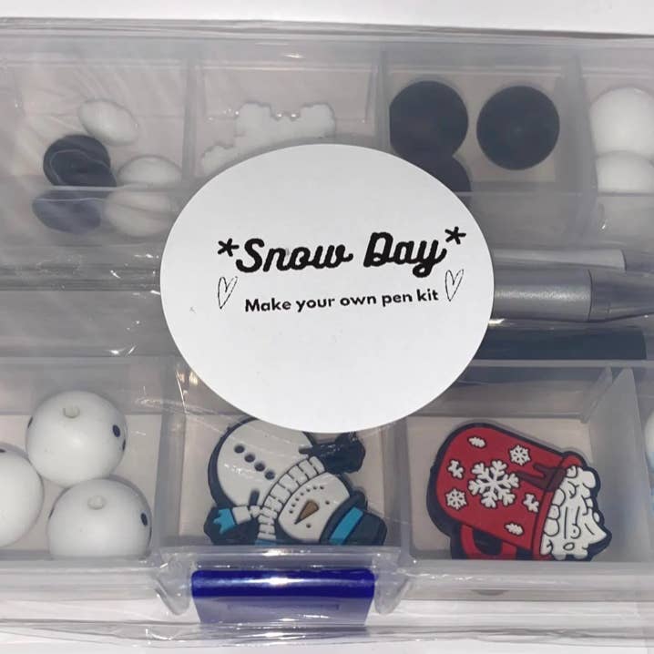 ASAP Craft Supplies - Wholesale DIY Craft Kit - Snow Day DIY Bead Kit -Silicone Beads - make your own pens