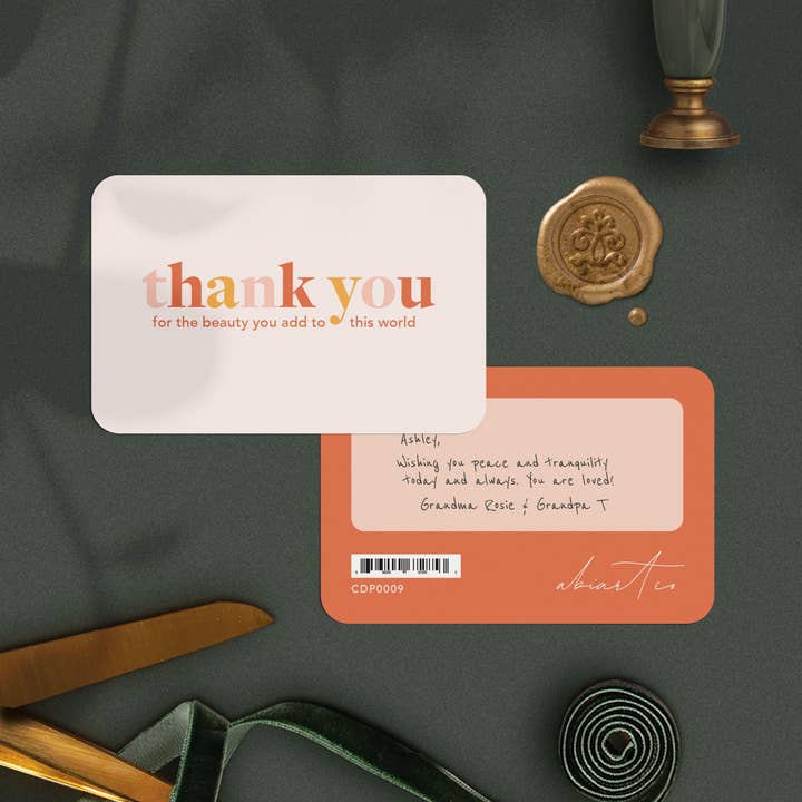 Thank You For The Beauty You Add To This World Care Card for wholesale by P. Graham Dunn