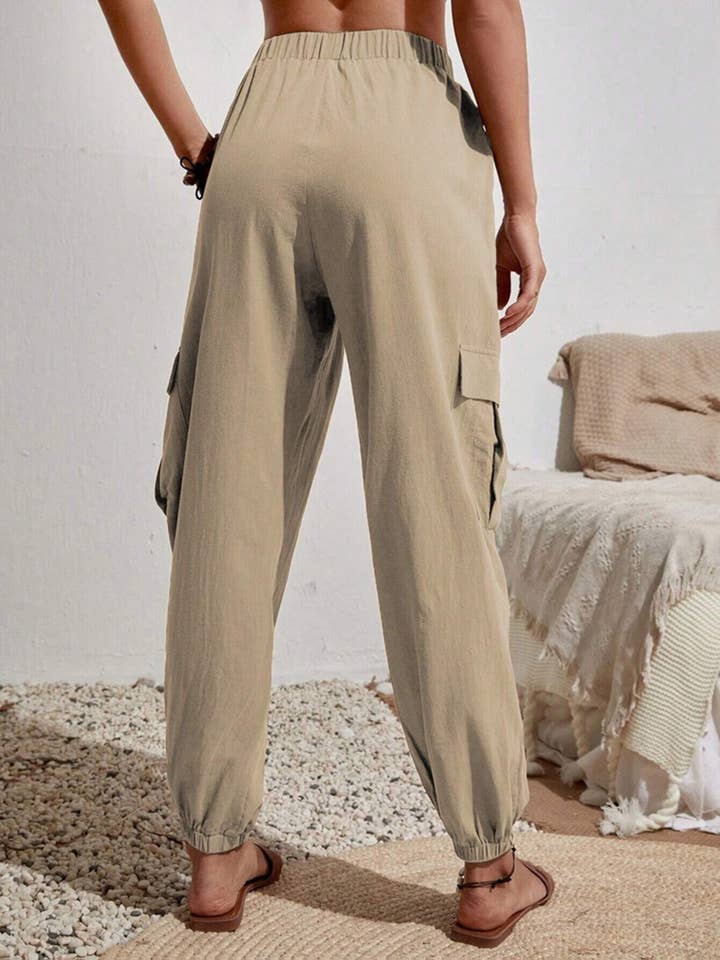 Wholesalesir - Wholesale Pants - Women's - Versatile Solid Color Pocket Casual Work Pants For Women