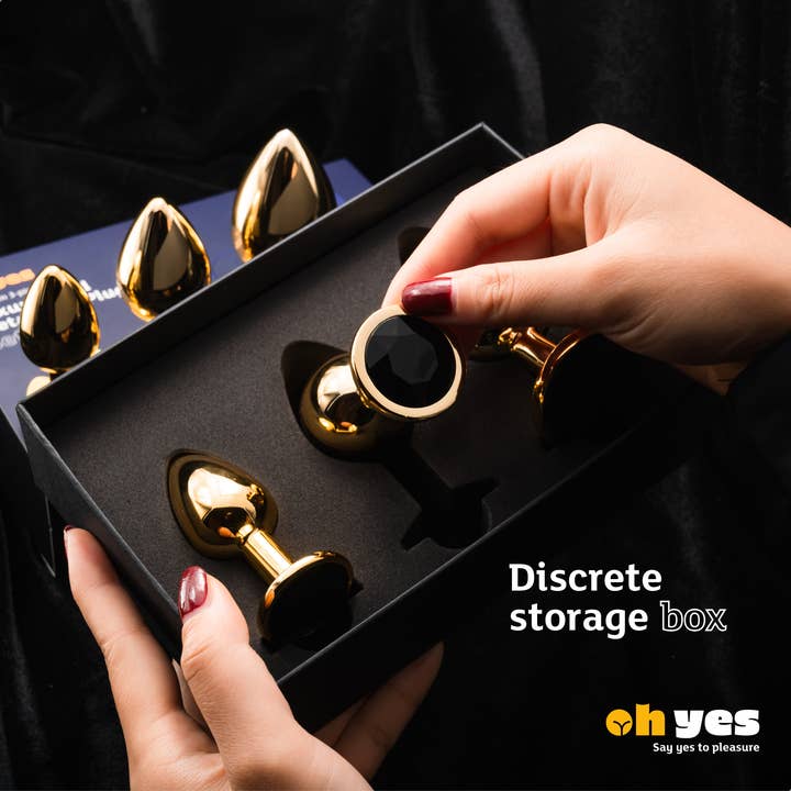 ohyes - Wholesale Sex Toy - Gold Metal Anal Plug Set