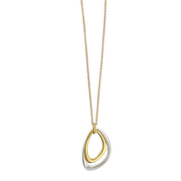Double Open Petal Necklace in Silver, Vermeil, or Mixed for wholesale by Philippa Roberts