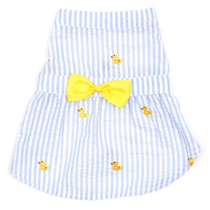 Lt. Blue Stripe Rubber Duck Dress for wholesale by The Worthy Dog