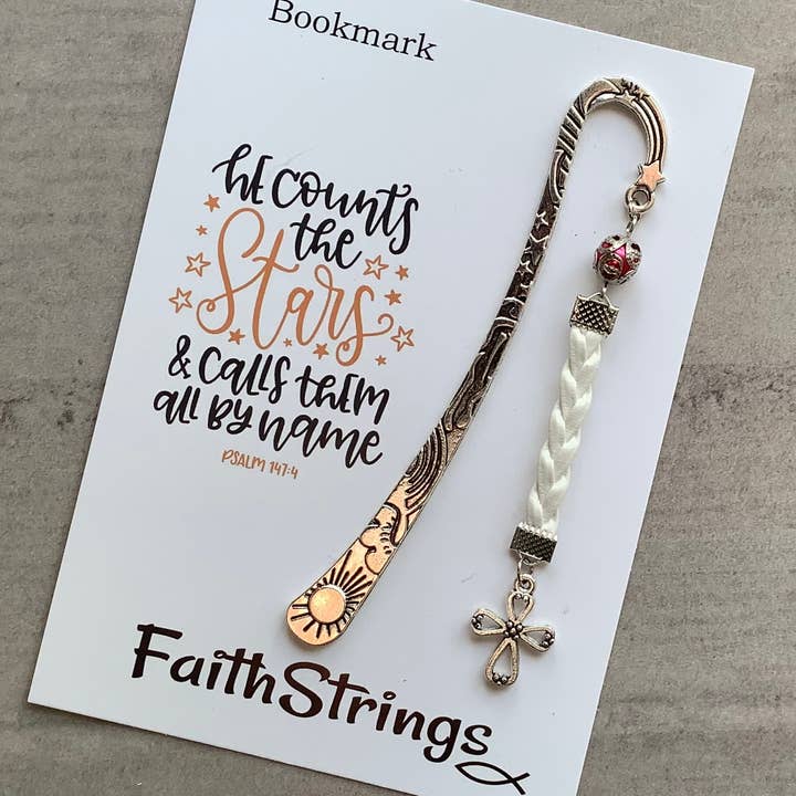 Faithstrings – Engroshandel Bogmærke – Faithstrings Bogmærke Cross Christian Bibelen Læsning Stjerner