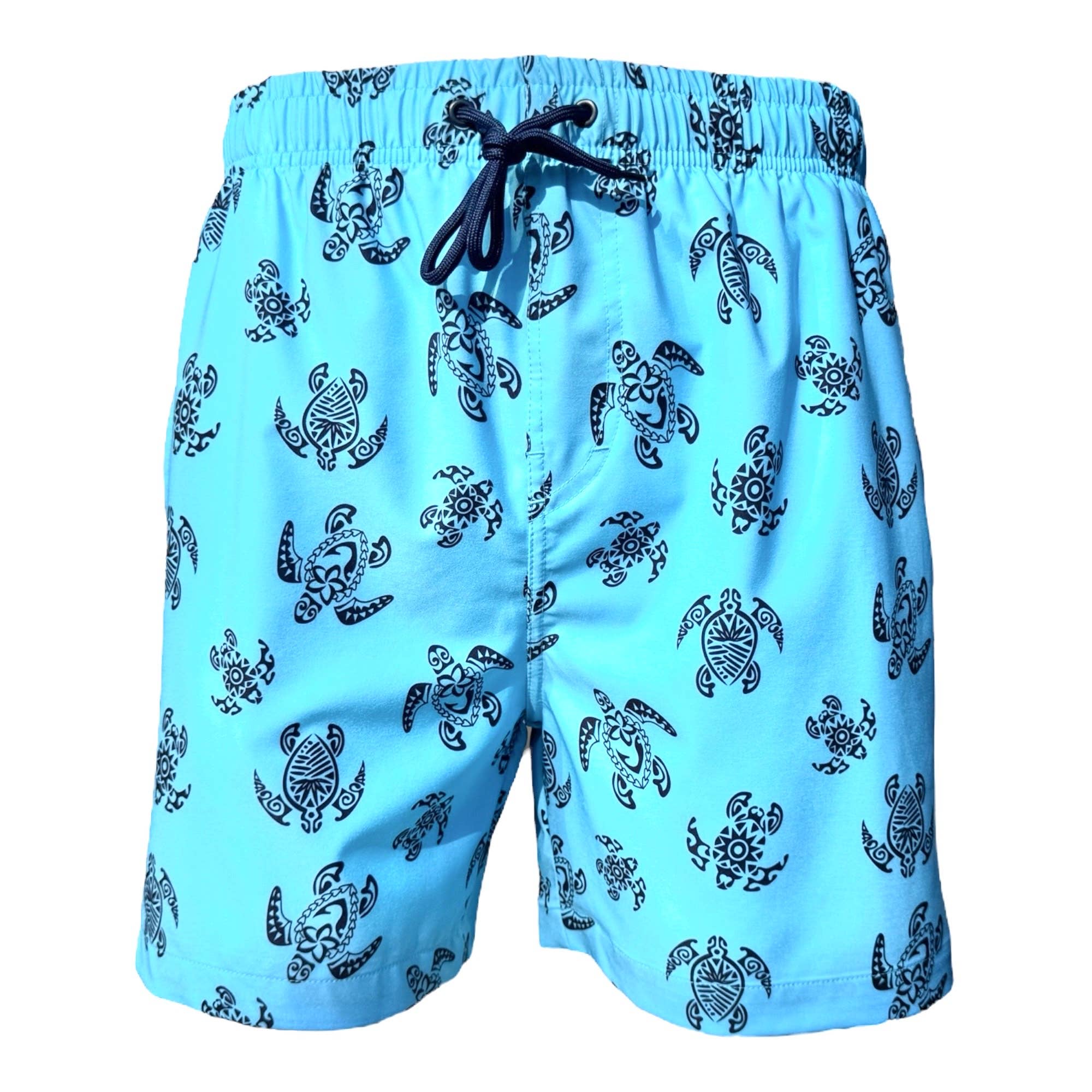 MARINA WEST SWIM - Wholesale Swim Shorts - Men's - Men's Swim Short-MP185_Navy Turtle on Sky0