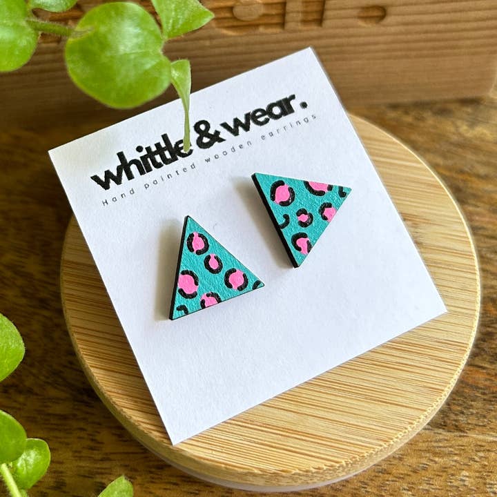 Tacos triangulares. Animal print turquesa y rosa para venta al por mayor de Whittle and Wear