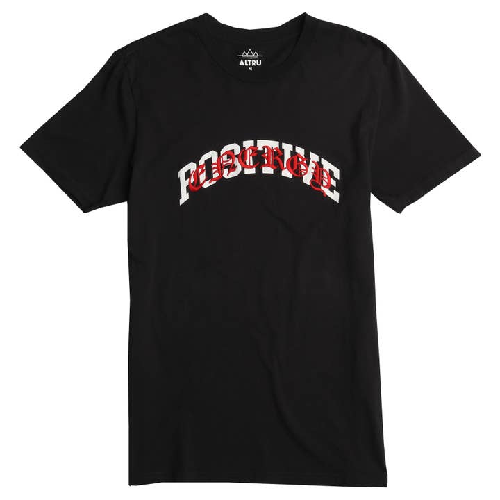 POSITIVE ENERGY embroidery graphic tee for wholesale by Altru Apparel